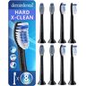 demirdental 8 Stuks  compatibel voor Philips Sonicare Opzetborstel, X-Clean, Hard Borstelkoppen, Zwart, HX6068XB