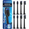 demirdental 8 Stuks  compatibel voor Philips Sonicare Opzetborstel met actieve kool, Medium Borstelkoppen, Zwart, HX9058mb