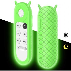 (Glow Green)Silicone Cover Cover til Chromecast Google TV Stemmefjernbetjening Skridsikret beskyttelsescover til Google TV Remote