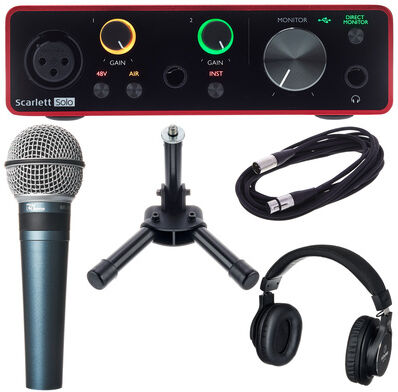 Focusrite Scarlett Solo 3rd Podcast Set Black