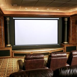 Living And Home (84 in) Projector Screen Manual Pull Down Wall Mounted Matt White Home Cinema