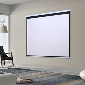 Living And Home (72 in) Projector Screen Manual Pull Down Wall Mounted Matt White Home Cinema