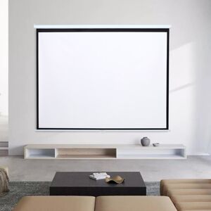 Living And Home (100 in) Projector Screen Manual Pull Down Wall Mounted Matt White Home Cinema