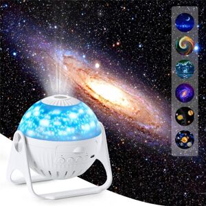 qwshangjsLXL 6-in-1 Ceiling Projector 360 Degree Adjustable Planets Nebulae Moon Planetarium Projector For Room