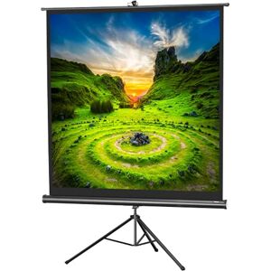 celexon portable projector screen with stand - Mobile tripod screen with handle - Tripod economy Black - 158x158 cm – 75” inch - 1:1 - Gain 1.0