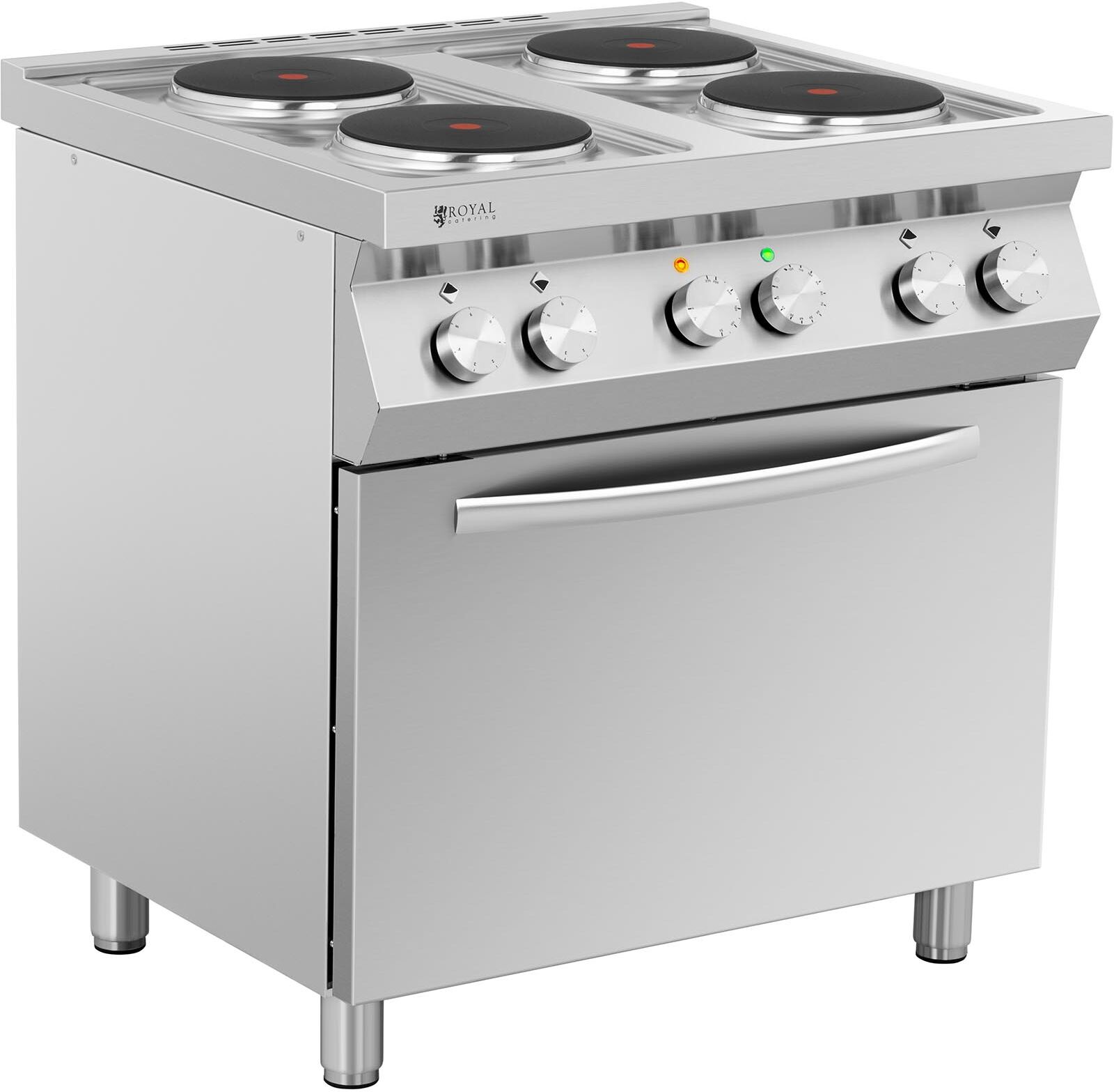 Royal Catering Elektrische kookplaat - 13.400 W - 4 branders - met heteluchtoven 10011761