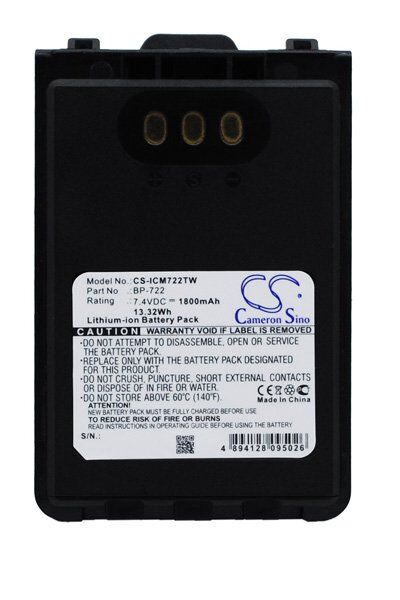 Icom Batteri (1800 mAh 7.4 V, Sort) passende til Batteri til Icom ID-31A