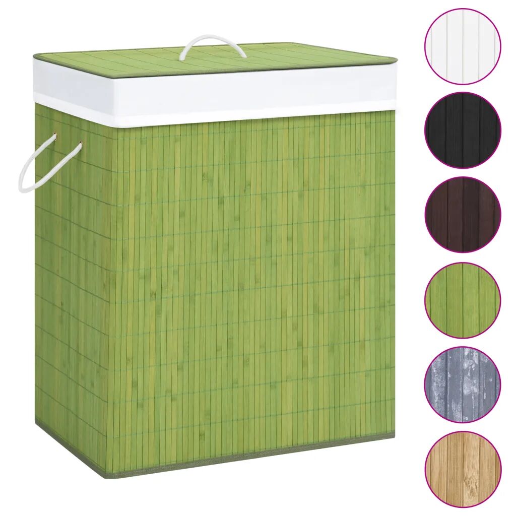 vidaXL Cesto para roupa suja 100 L bambu verde