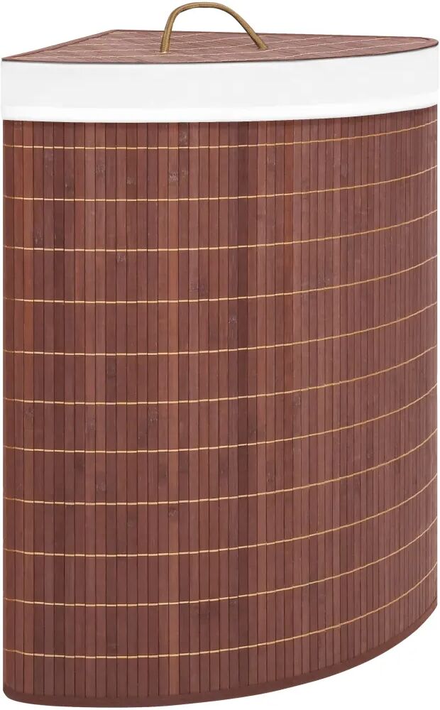 vidaXL Cesto de canto para roupa suja 60 L bambu castanho