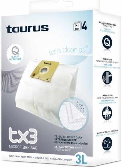 Taurus Pack 4x Sacos P/ Aspirador Tx3/3l - Taurus