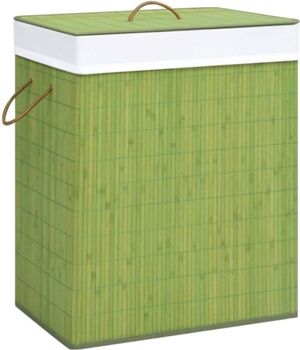 Vidaxl Cesto de Roupa Suja 83 L (Verde - Bambu - 43,5x33,5x65,5 cm)