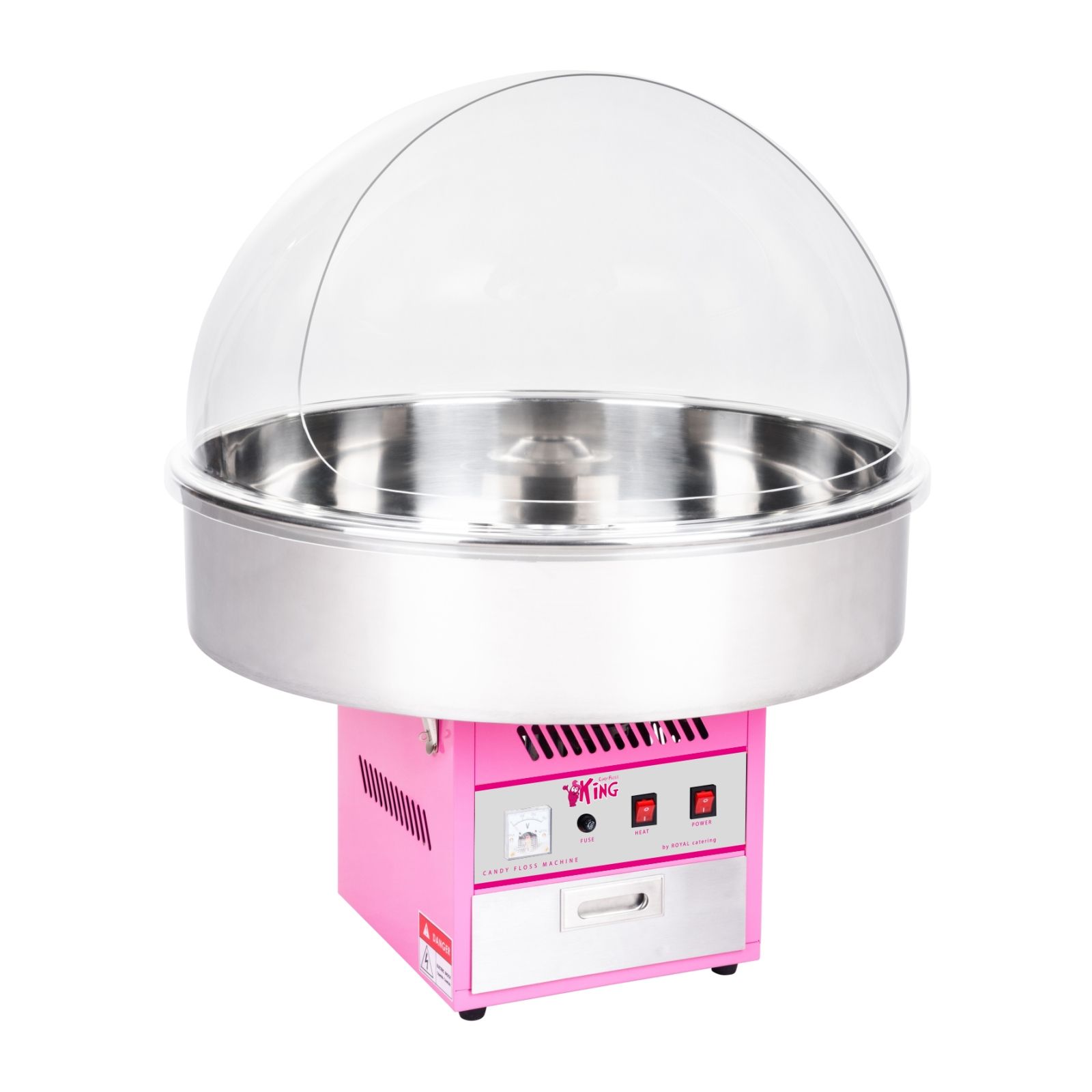 Royal Catering Candy Floss Machine - 72 cm - Splatter Guard RCZK-1200XL