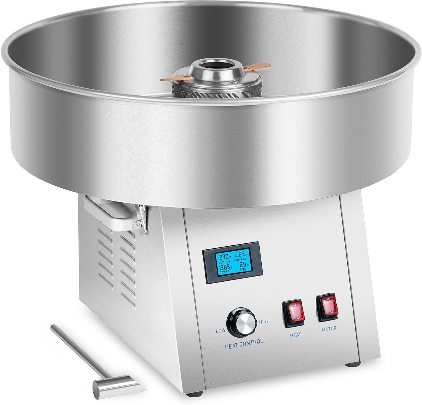 Royal Catering Candy Floss Machine - 62 cm - stainless steel - vibration absorption RCZK-1500S-W