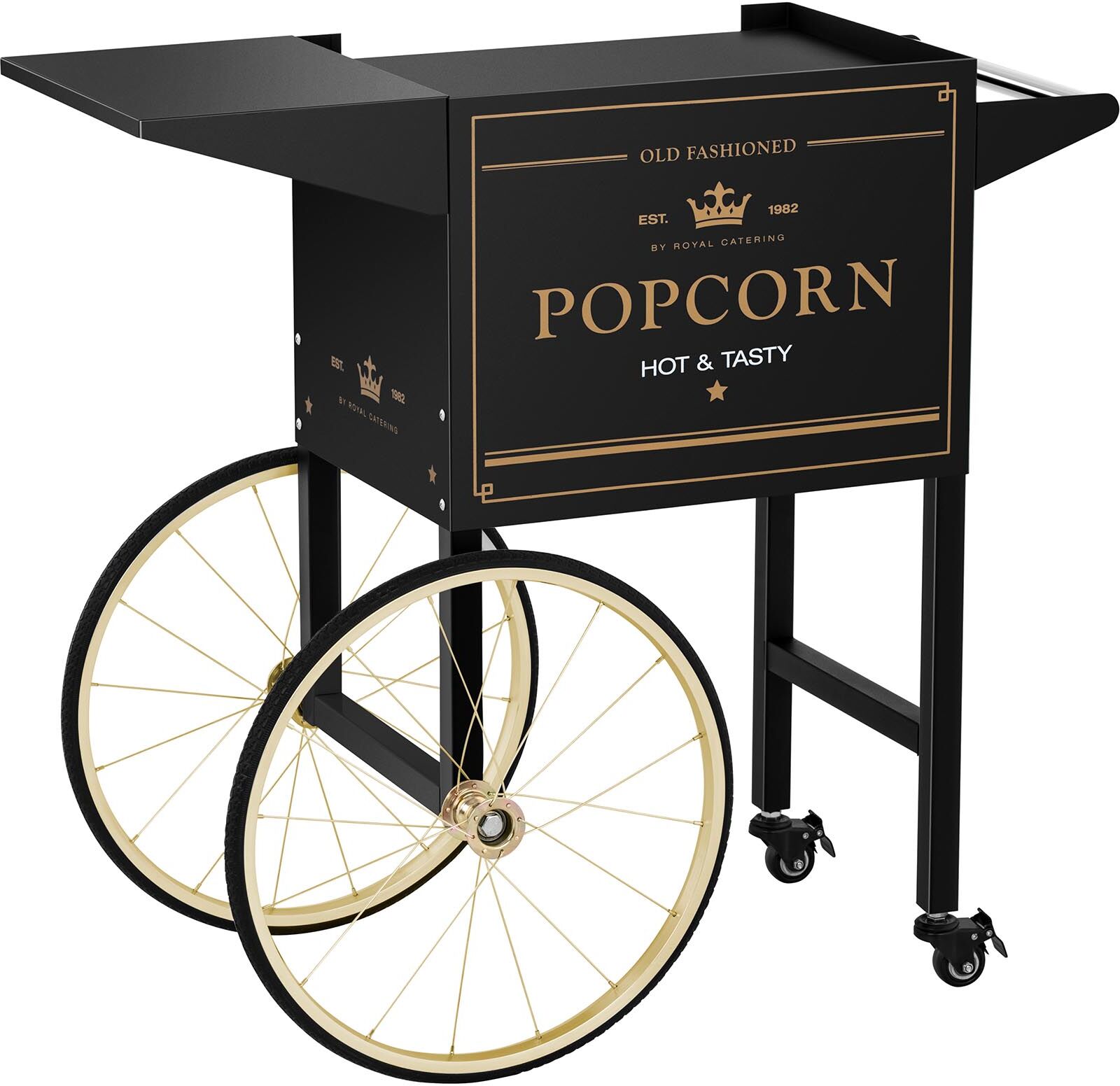 Royal Catering Popcorn Cart - black & gold RCPT-BGWG-1