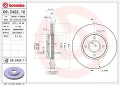 BREMBO Sats om 2 bromsskivor  (09.C422.11)