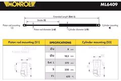 MONROE Gasfjäder, bagageutrymme  (ML6409)