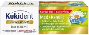 Reckitt Benckiser Deutschland GmbH Kukident Super Haftcreme Med + Kamille, Bietet extra starken Halt und verbessert den Sitz Ihrer Dritten, 40 g - Tube