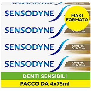 SENSODYNE Complex Zahnpasta, empfindliche Zähne, hilft bei der Kontrolle der Bildung von Plaque für starke Zähne & gesundes Zahnfleisch, täglicher Gebrauch, Packung mit 4 x 75 ml