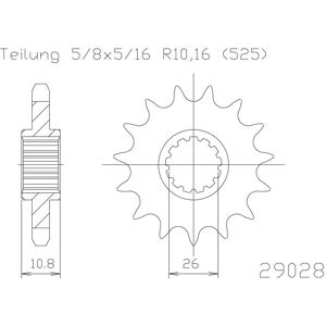 ESJOT Kettenritzel, 16 Zähne