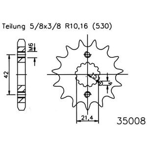 ESJOT Kettenritzel, gummiert, 16 Zähne