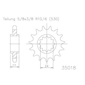 ESJOT Kettenritzel, 14 Zähne