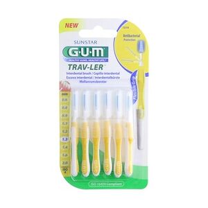 sunstar GUM TRAV-LER 1,3mm Tanne gelb Interdental+6Kappen 6 Stück