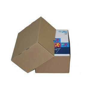 1-PACK 3x Stülpdeckelkarton aus Wellpappe LARGE für Din A4 305x215x150-(270)mm