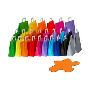 1-PACK 250x Papiertragetaschen Papiertaschen Flachhenkel 18x8x22cm orange 70gr.