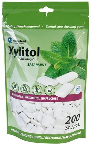 miradent Xylitol Zahnpflegekaugummi Spearmint 200 St Kaugummi