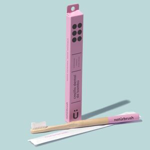 Naturbrush Cepillo de dientes de bambú para adultos - rosa