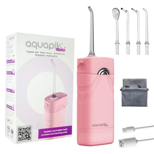 AquaPik Mini Irrigador Dental Portátil Rosa