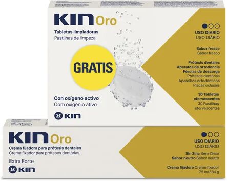 Kin Oro Fijador 75ml + Tabletas Limpiadoras 30 uds