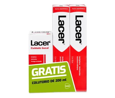 Lacer Pasta Dentífrica 2x125ml + Colutorio 200ml