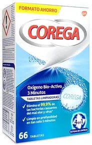 Corega Oxígeno Bio Activo 3 Minutos Tabletas Limpiadoras 66uds