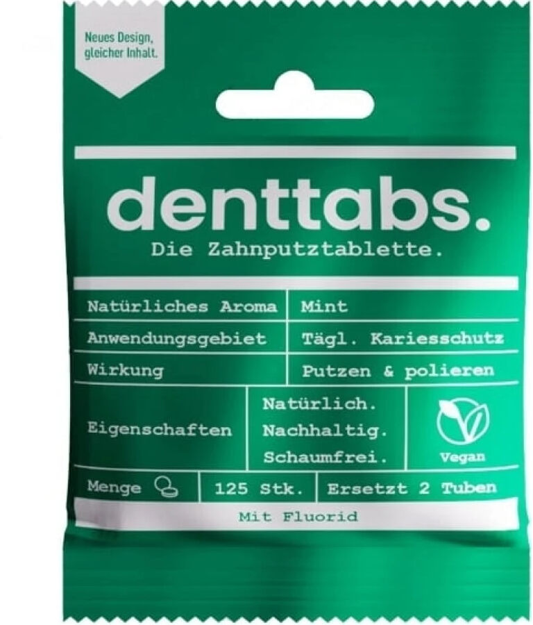 Denttabs Pastillas dentífricas de menta con flúor