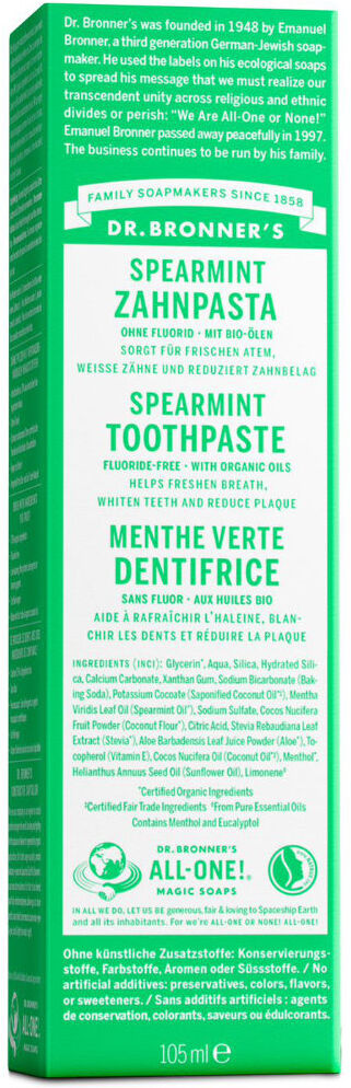 Dr. Bronner's Dentífrico de Hierbabuena sin fluoruros