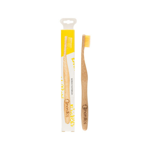 Nordics Cepillo de dientes de bambú para adultos - amarillo