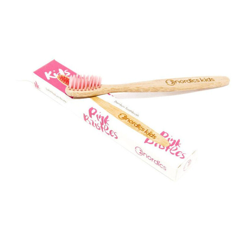 Nordics Cepillo de dientes de bambú para niños - rosa