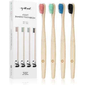 Bamboo Toothbrush brosse à dents en bambou soft 4 pcs