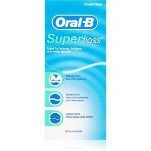 Oral B Super Floss fil dentaire pour appareils dentaires et implants 50 pcs