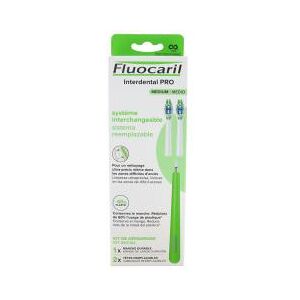 Fluocaril Brosse a Dents a Tete Remplacable Medium - Boîte 1 manche durable + 2 tetes remplacables