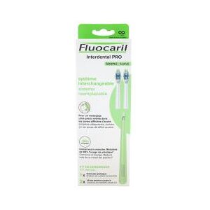 Fluocaril Inter Pro Brosse a Dents Souple - Boîte 1 manche durable + 2 tetes remplacables