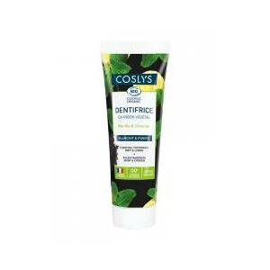 Coslys Dentifrice Charbon Menthe-Citron Bio 100 g - Tube 100 g