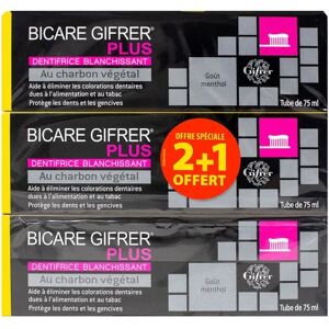 Bicare Plus Dentifrice Charbon 2+1 75ml