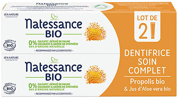 Natessance Soins Bucco-Dentaires Dentifrice Soin Complet Bio Lot de 2 x 75ml