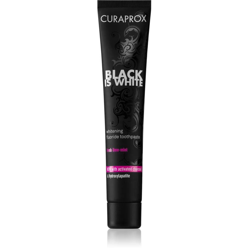 Curaprox Black is White Whitening Toothpaste with Activated Charcoal and Hydroxiapatite Flavour Fresh Lime-Mint 90 ml