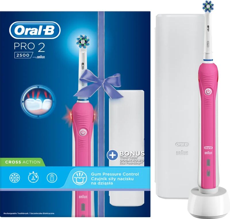 Oral B PRO 2500 PINK 3D WHITE Electric Toothbrush