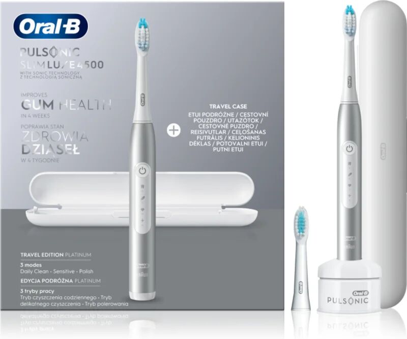 Oral B Pulsonic Slim Luxe 4500 Platinum Sonic Electric Toothbrush Platinum