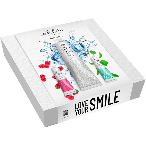 ohlalá summer set toothpaste whitening + fresh mint + rasperry mint