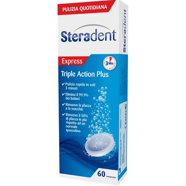 reckitt benckiser h.(it.) spa reckitt&benckiser pulizia dentiera steradent triple action plus 60 compresse